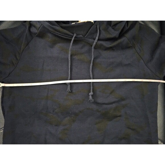 Cotton Emporium Size XS Blue & Black Camo Hooded Pullover Long Sleeve Shirt - Picture 6 of 9